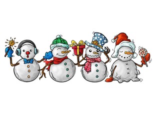 Four Chillin with my Snomies – funny snowman mascot for new year
