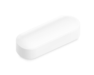 Realistic oblong convex  tablet mockup. Vector illustration isolated on white background. Can be used for medical and cosmetic. Ready for your design. EPS10.	
