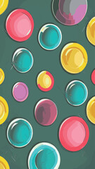 A set of colorful and colorful soap bubbles to create a design.