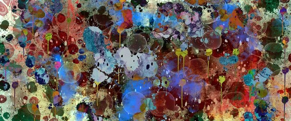 explosion of colors on multicolor abstract background, hand-drawn fluid art, the pattern is made using by alcohol ink technique