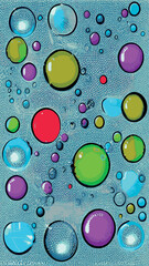 A set of colorful and colorful soap bubbles to create a design.