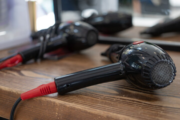 hair dryer on the brown table