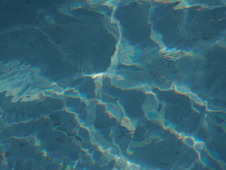 woda w basenie z kolorowym refleksem - obrazy, fototapety, plakaty