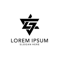 initial g s logo design vector illustration isolated white background