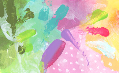 Art modern Oil and Acrylic smear blot painting wall. Abstract texture color stain brushstroke...