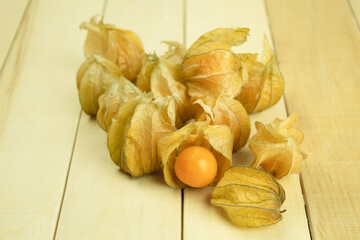 Ripe physalis berries, medicinal and useful fruits of physalis