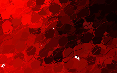 Dark Red vector backdrop with memphis shapes.