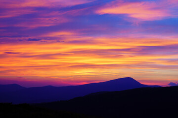 Amazing mountain sunset.