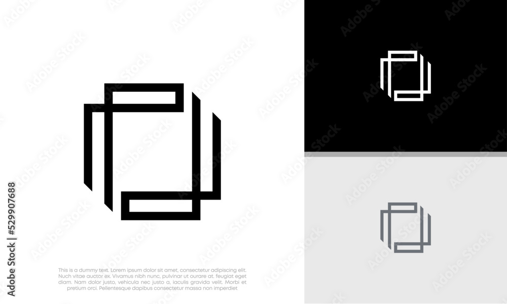 Wall mural innovative high tech logo template. template label for blockchain technology. technology logo.