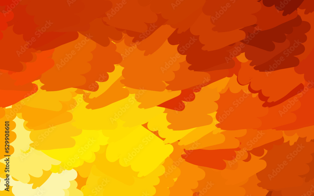 Poster light red, yellow vector texture with abstract forms.