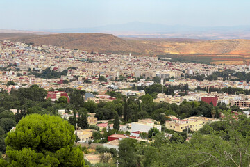 Fototapeta na wymiar Aerial view over the city of Sefrou in Morocco