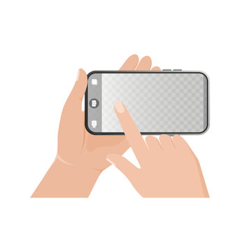 Hand photographing drawn with smartphone. Mobile phone. Smartphone icon vector illustration. Photo frame. Telephone icon. Camera frame.