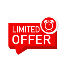 Limited offer in flat style on white background. Best product. Flat vector illustration.