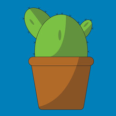 Cactus in a pot icon - flat design