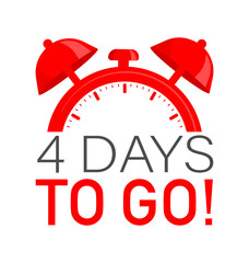 4 day to go in modern style. Special offer badge. Web design. Sale tag. Vector illustration.
