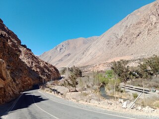 Elqui Valley in northern Chile. Wine Grape Farmland