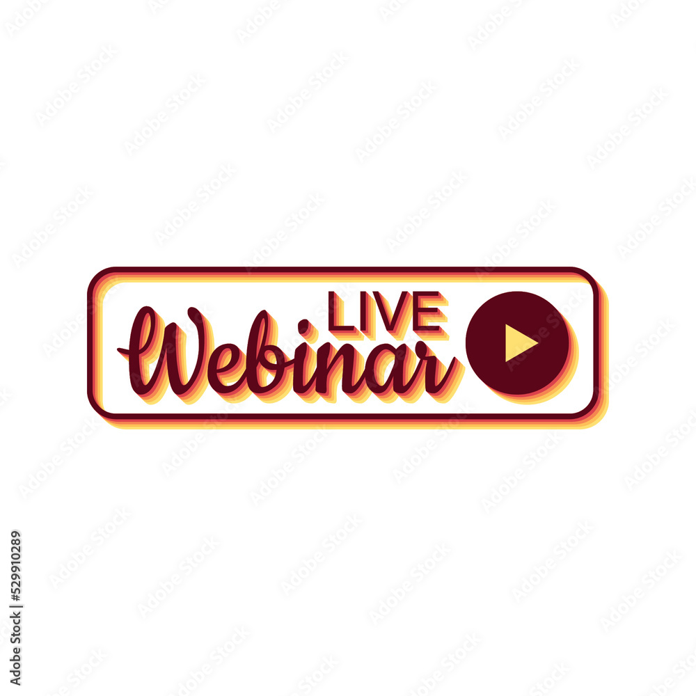 Poster Live webinar button, icon. Retro style icon. Vector illustration.