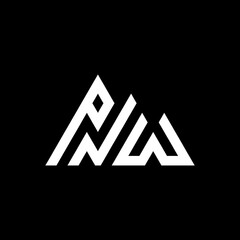 initial p n w logo design illustration isolated black background