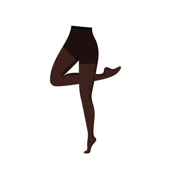 black tights leg pose on white clip art preview