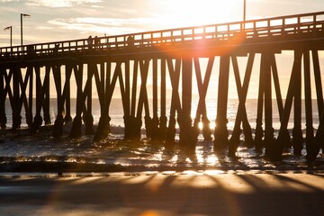 Hueneme beach pier, Port Hueneme, California at sunset