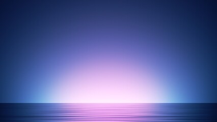 3d render, abstract ultraviolet background with ocean water and bright light, simple gradient...
