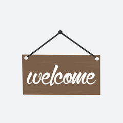 Signboard lettering concept welcome design