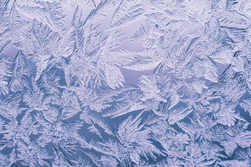 Abstract frosty pattern on glass, background texture