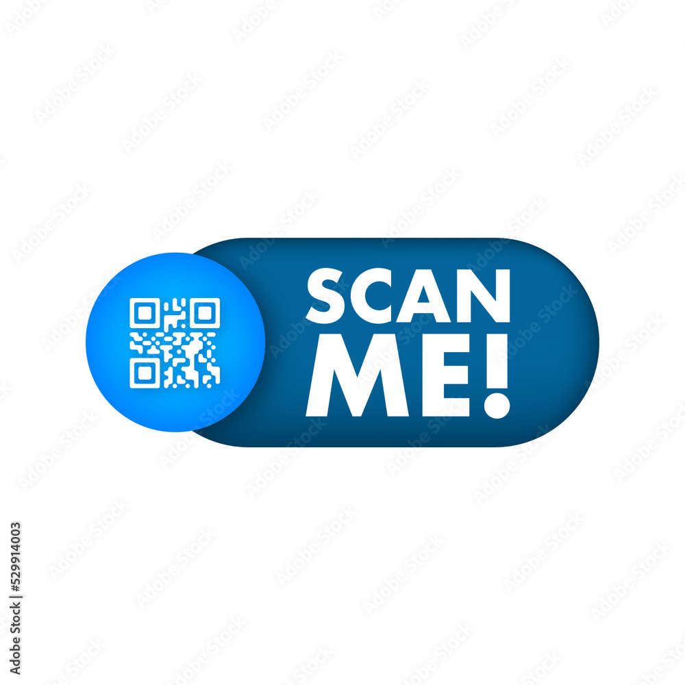 Poster qr code for smartphone. inscription scan me with smartphone icon. qr code for payment. vector illust
