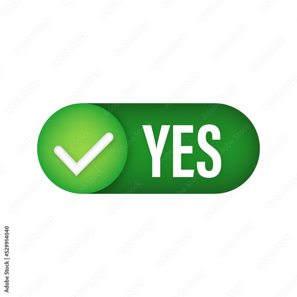 Poster yes no word text on talk shape. vector stock illustration yes no in speech bubble on white backgroun