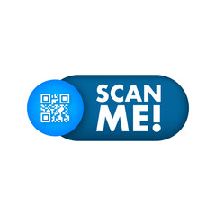 QR code for smartphone. Inscription scan me with smartphone icon. Qr code for payment. Vector illustration