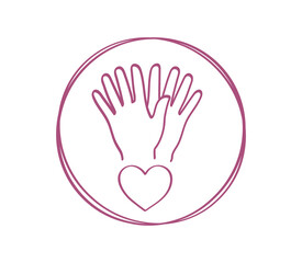 Donation, charity concept. Charity icon. Handmade outline icon.