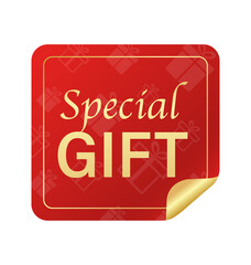 Modern red special gift sticker great design for any purposes. Vector illustration.
