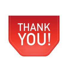 Thank you red ribbon on white background for banner design. Icon for concept design. Business concept. Vector background.