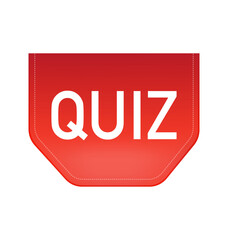Quiz red ribbon isolated on white background. Red label, banner for any purposes. Vector illustration.