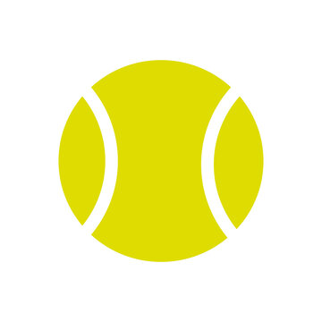 Yellow tennis ball. Ball graphic design. Vector illustration. Stock image.