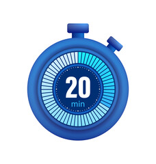 Icon of a timer with 20 minutes on the white background. Vector illustration.