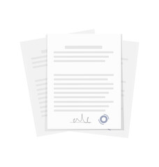 Abstract icon with documents on green background for report design. Vector flat illustration. Business concept. Illustration icon.