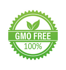 Gmo free sticker for packaging design. Retro packaging. Vector icon. Grunge background. - obrazy, fototapety, plakaty