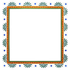 Caribbean Style Frame with Tropical Elements.