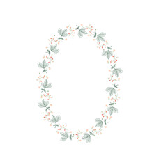 Floral frame in sketch style on white background. Floral sketch. Vintage frame logo. Hand drawn. Line icon. Line art. Vector design.