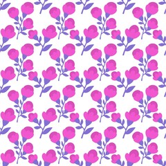 Floral simple seamless flower and polka dots pattern for wrapping and kids clothes print and accessories and fabrics