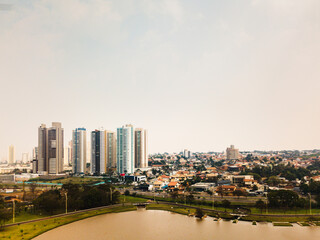 Fototapeta na wymiar Aerial view of the Parque das Nações Indígenas, in Campo Grande, in the capital of Mato Grosso do Sul