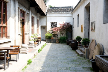 Fototapeta na wymiar Yunhe No.5 Cultural and Creative Block, Changzhou Jiangsu Province China, was transformed into a modern tourism and cultural block on the basis of the original old factory.
