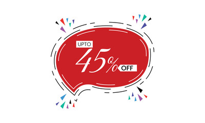 45 percent sale promotion vector, abstract 45 percent off typography