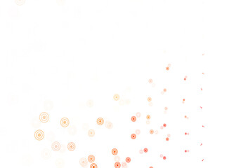Light Red, Yellow vector background with bubbles.