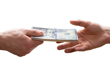 Human Hand Giving Bribe To Other Person