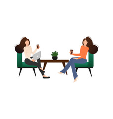 Flat vector illustration. Cozy room interior. Interior design. Cartoon people vector illustration.