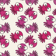 Animals cartoon seamless octopus pattern for wrapping paper and kids clothes print and fabrics and linens