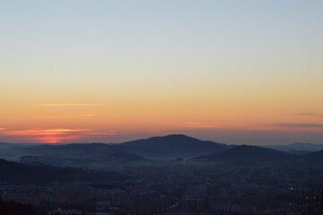 sunset over the mountains