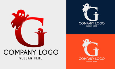 Happy Halloween G Letter logo design vector pumpkin and hat with bat design illustration typeface design alphabet type on black background. doodle vector letters and Happy Halloween lettering. Unique 